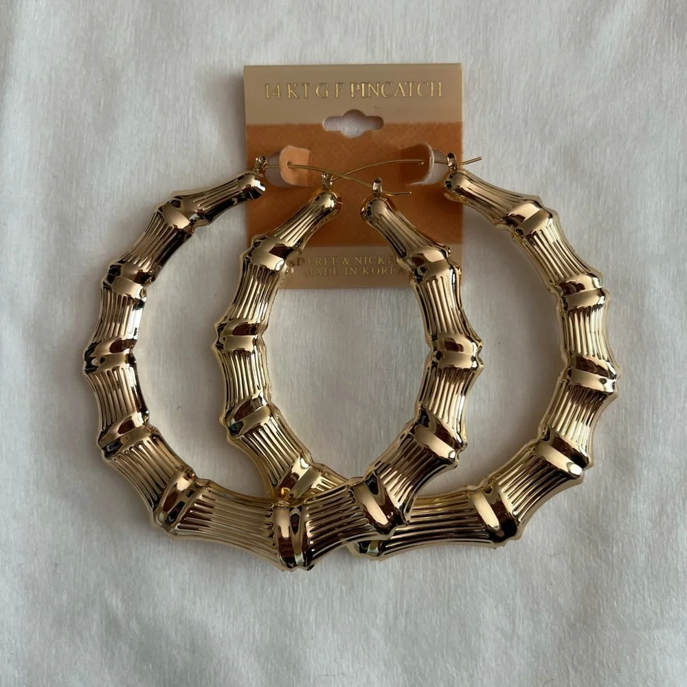 Gold Hoop Earrings - Picture 1 of 2